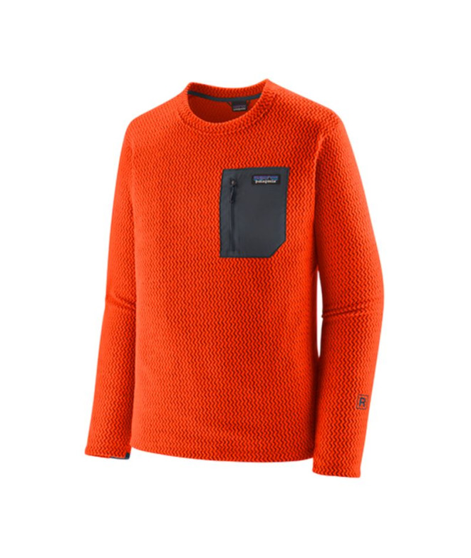 Sudadera de Montaña Patagonia R1 Air Crew Hombre Rojo
