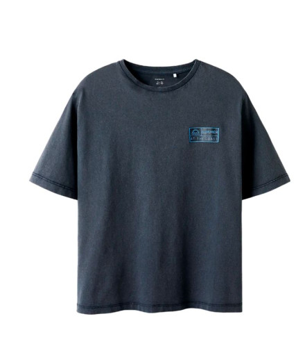 Camiseta nomeie como Nkmfandel Nreg Noos Black Menino