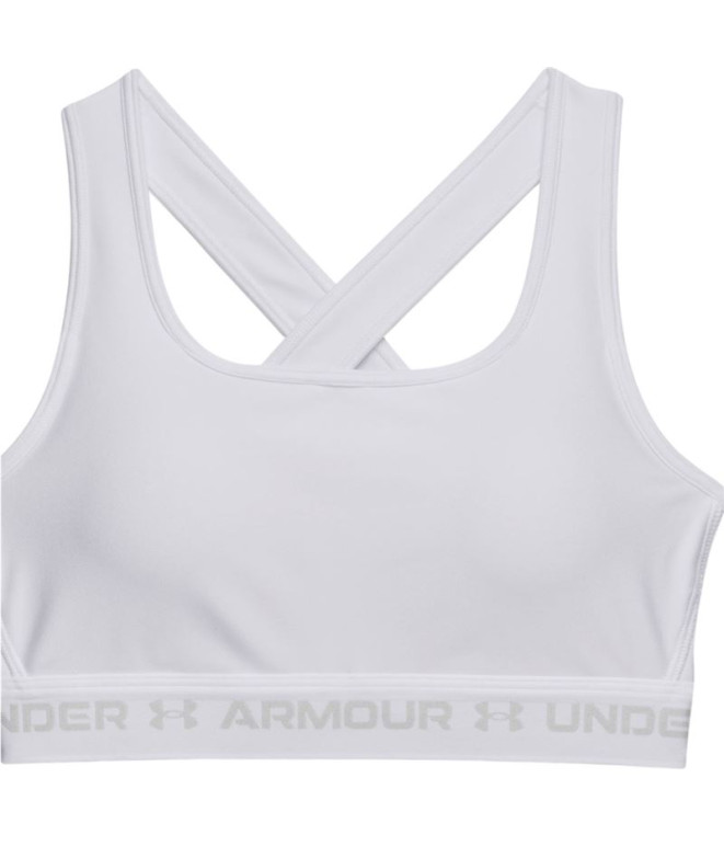 Sujetador deportivo Under Armour Crossback Mid Bra Blanco