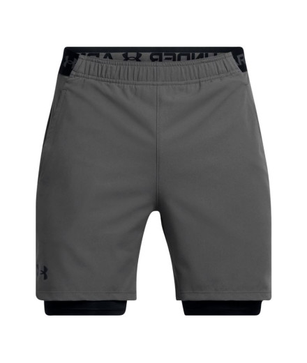 Calça Under Armour Vanish Woven 2in1 Cinza/Preto Calça Under Armour Vanish Woven 2in1 Cinza/Preto