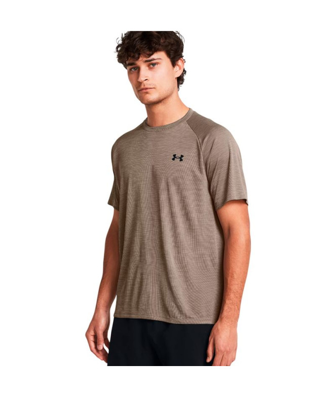 Camiseta Manga Corta de Fitness Under Armour Tech Textured Ss Hombre Marrón