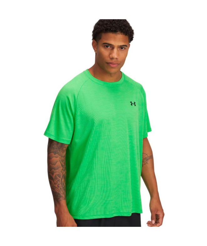 Camiseta Manga Corta de Fitness Under Armour Tech Textured Ss Homem Verde