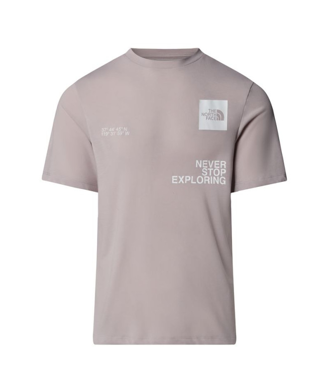 Camiseta de Montaña The north Face Mountain Foundation Coordinates Grey Hombre
