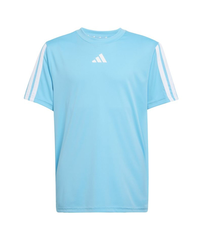 Camiseta de Fitness adidas Tr-Es 3Bandas Niño Azul/Blanco
