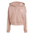 Moletom adidas 3Bandas French Terry Qz Hd Mulher Rosa/Branco