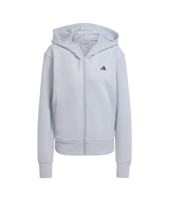 Moletom de Fitness adidas D4T Fz Hoodie Mulher Prata