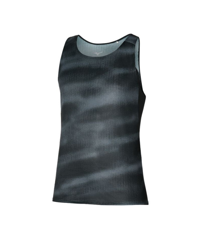 Camiseta de Running Mizuno Dryaeroflow Graphic Tank Hombre Negro