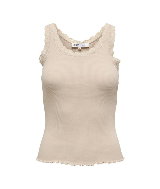 Camiseta Only Onlsharai Lace Tank Noos Mujer Peyote