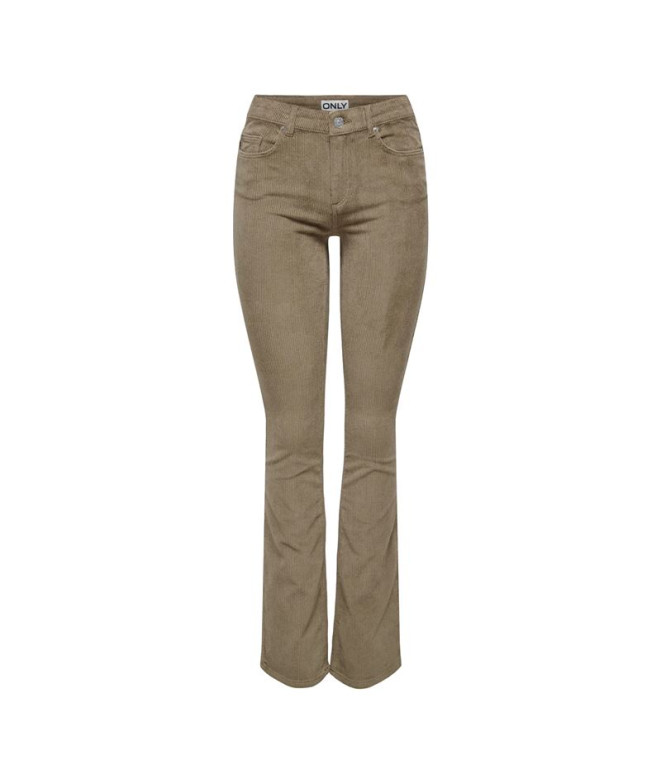 Pantalón ONLY Onlmary-Global Mid Cord Flared Noos Mujer Fossil