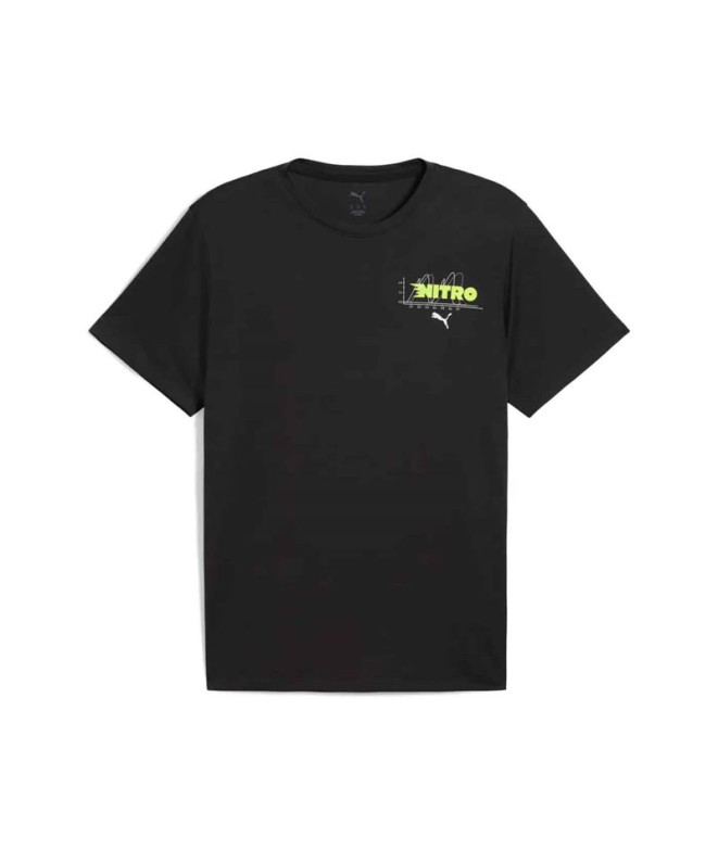 Camiseta de Running Puma Graphics Running Nit Homem Negro
