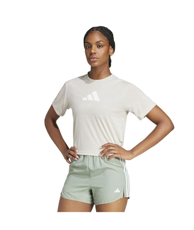 Camiseta de Fitness adidas Tr-Es Bl Mulher Creme