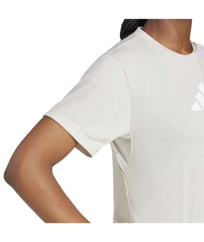 Camiseta de Fitness adidas Tr-Es Bl Mulher Creme