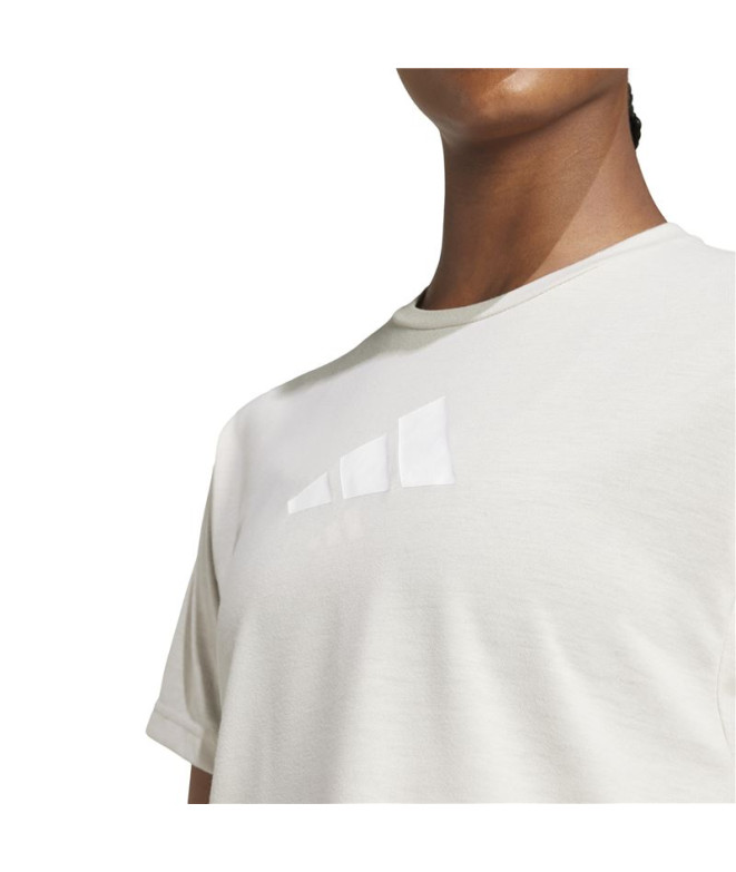 Camiseta de Fitness adidas Tr-Es Bl Mulher Creme
