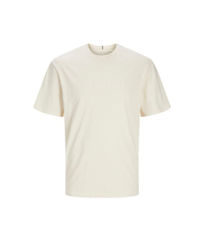 T-shirt Jack and Jones Jorfrederiksberg Neck Noos Homme Blanc Antique