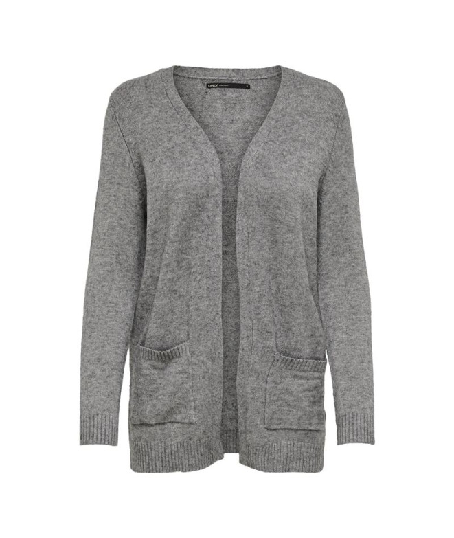 Chaqueta Only Onllesly Open Knt Noos Medium Grey Melange Mujer