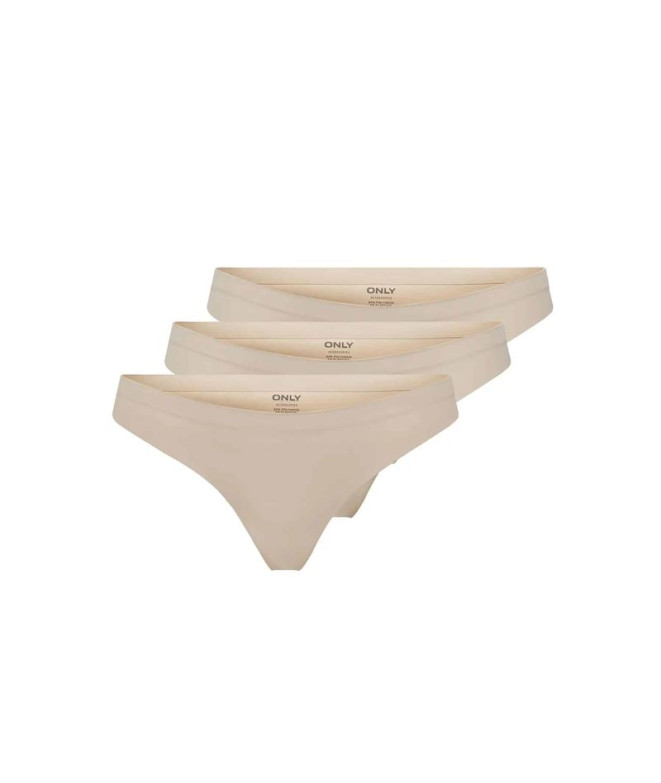 Braga Only Onltracy Bonded Thong 3-Pack Noos Acc Peach Taffy Pack:X 3 Mujer