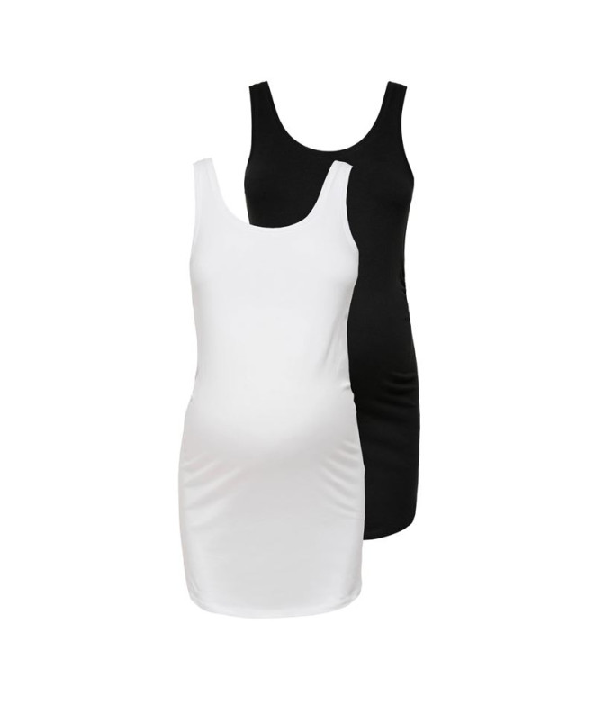 Camiseta Only Olmlovely Long Tt 2Pck Noos Black Pack:Black & W Mujer