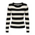 Sudadera Only Jdyplum L/S O-Neck Knt Noos Black Stripes:W Eggn Mujer