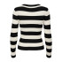 Sudadera Only Jdyplum L/S O-Neck Knt Noos Black Stripes:W Eggn Mujer