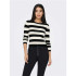 Sudadera Only Jdyplum L/S O-Neck Knt Noos Black Stripes:W Eggn Mujer