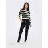 Sudadera Only Jdyplum L/S O-Neck Knt Noos Black Stripes:W Eggn Mujer