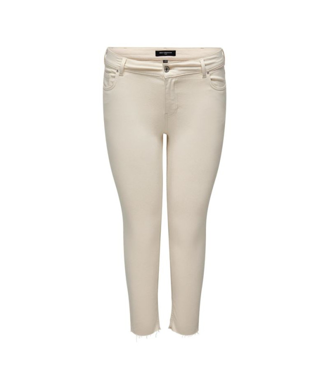 Pantalón Only Carwilly Reg Ank Rw Sk Dnm Dot019 Noos Ecru Mujer