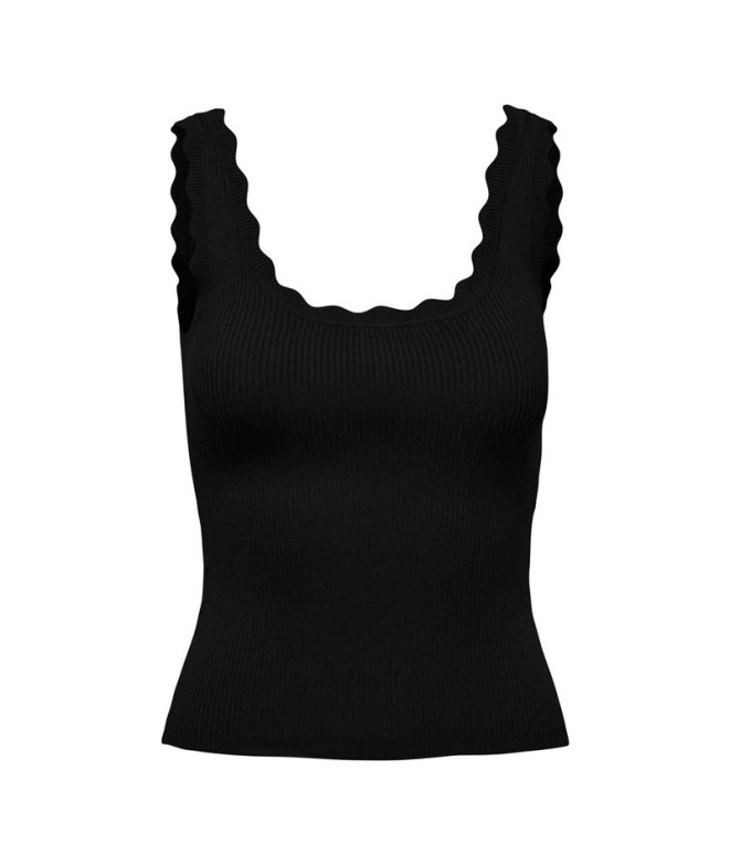 Camiseta Only Jdynanna Scallop Edge Knt Noos Black Mujer
