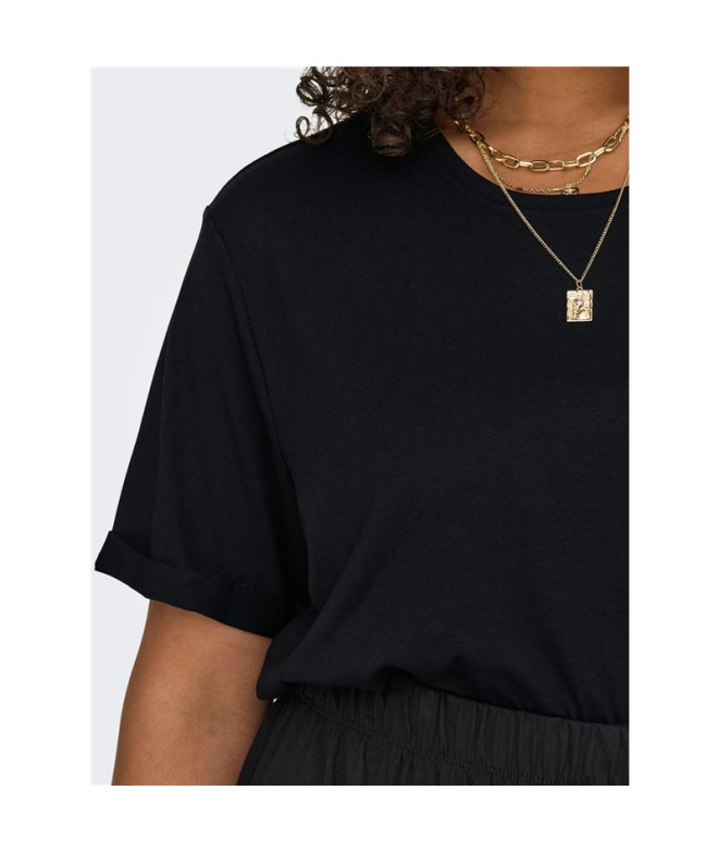 Camiseta Only Carmoster Fold Up Noos Black Mujer