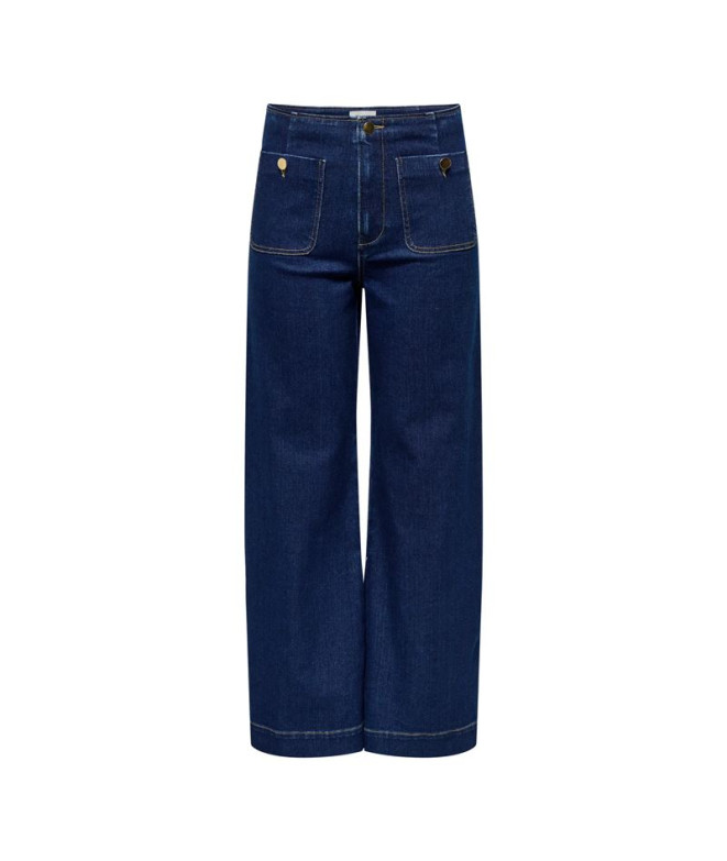 Pantalón Only Onlmadeline Hw Wd Pocket Dnm Gua113 Noos Mujer Dark Blue Denim
