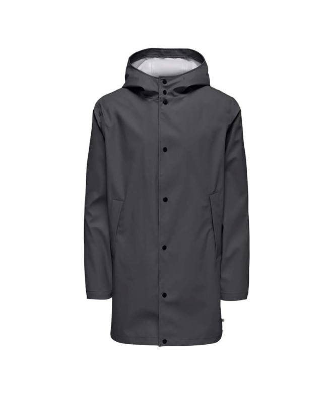 Chaqueta Only & Sons Onsluca Rain Coat Otw Noos Grey Pinstripe Hombre