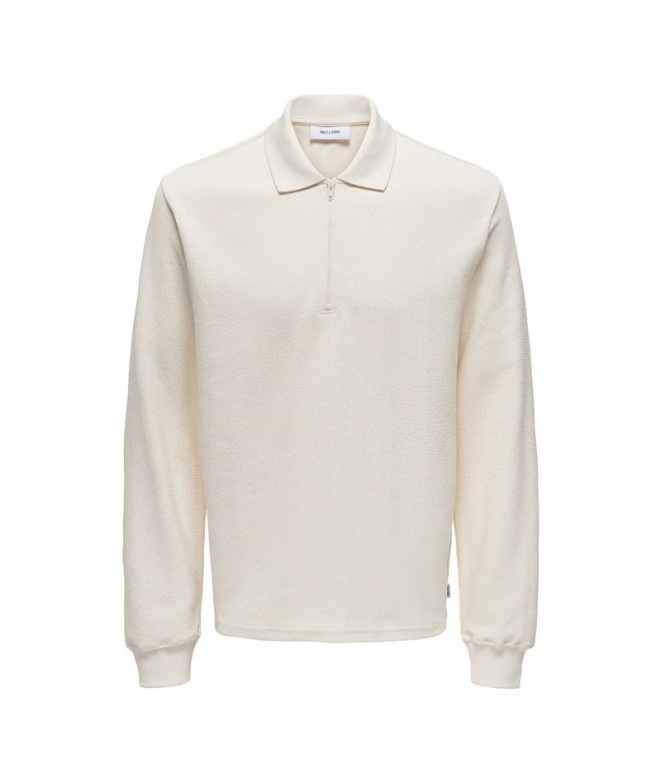 Camiseta Only & Sons Onstrevor Life Reg Ls Polo Noos Antique White Hombre