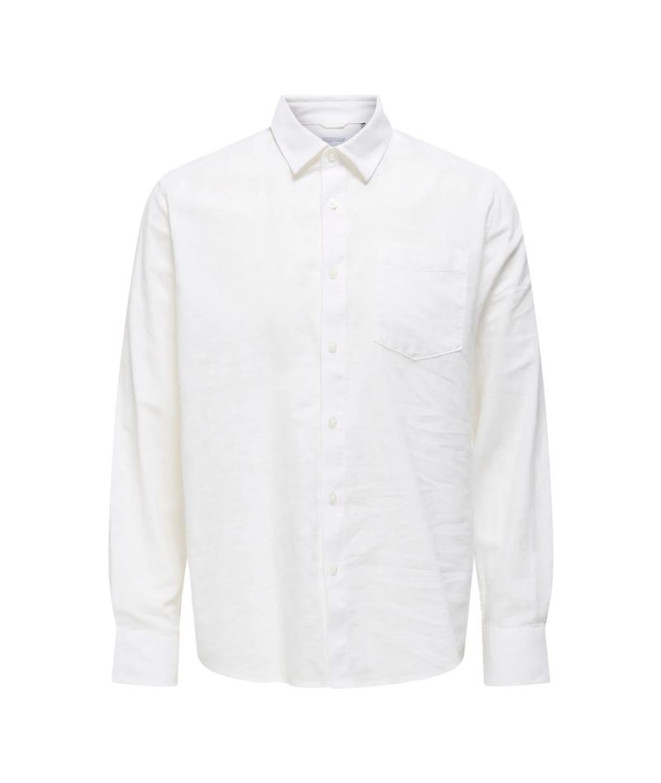 Camisa Only & Sons Onscaiden Life Reg Ls 1 Pkt Noos Branco Homem