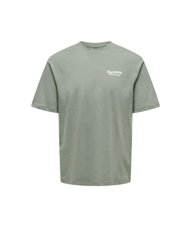 Camiseta Only & Sons Onskeane Rlx Ss Print Tee Noos Hombre Castor Gray Print:Harmony