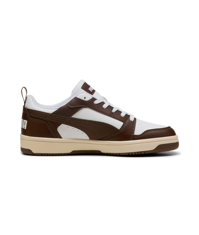 Zapatillas Puma Rebound V6 Lo Blanco Chocolate , Hombre