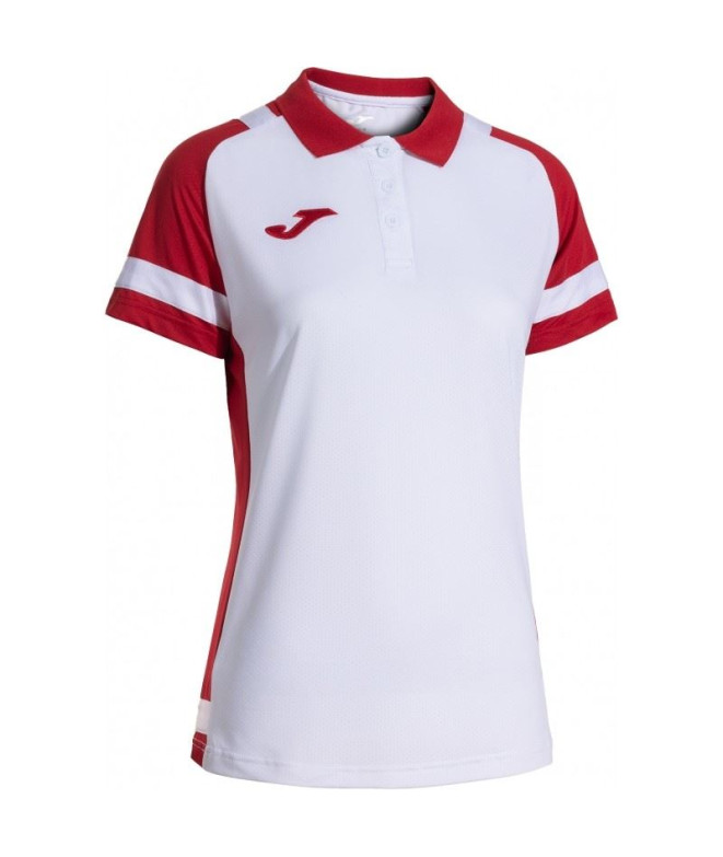 Polo Joma Lider Mujer Blanco/Rojo