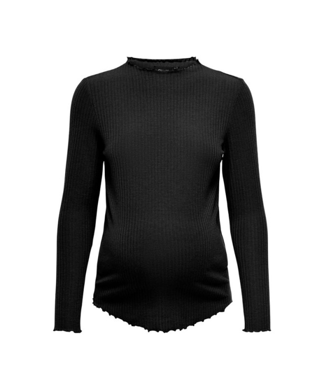 Camiseta Only Olmemma L/S High Neck Noos Black Mujer