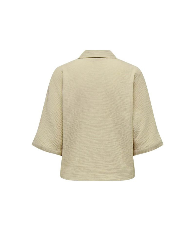 Camisa Only Onlthyra Ss Noos Oxford Tan Mujer