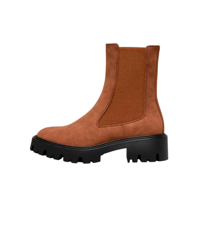 Zapatillas Only Onlbetty-1 Nubuck Pu Boot - Noos Cognac Mujer