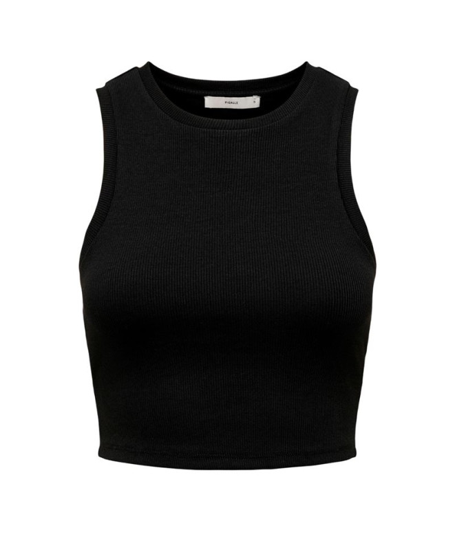 Camiseta Only Onlvilma S/L Cropped Tank Noos Black Mujer