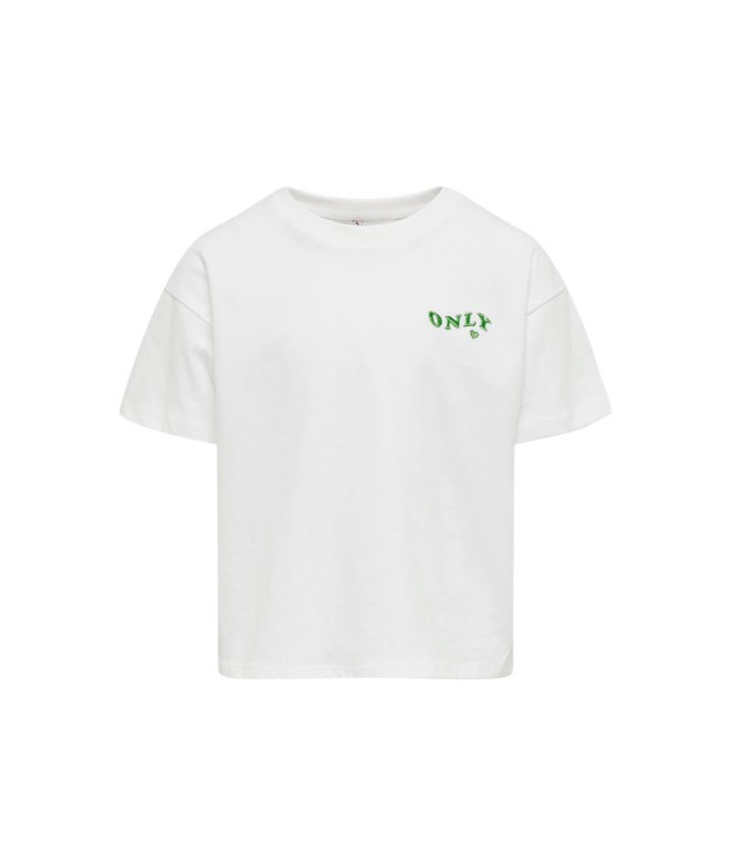 Camiseta Only Kogmaiken Life Crop Ss Only Box Noos Bright White Print:S Infantil