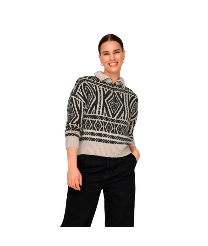 Sudadera Only Onlfelicia Ls Zip Knt Pumice Stone Pattern Mujer