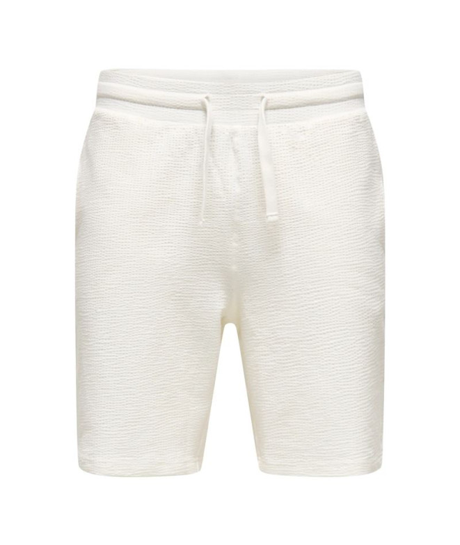 Pantalón Only & Sons Onskian Life Reg Seersucker Shorts Noos Hombre Cloud Dancer
