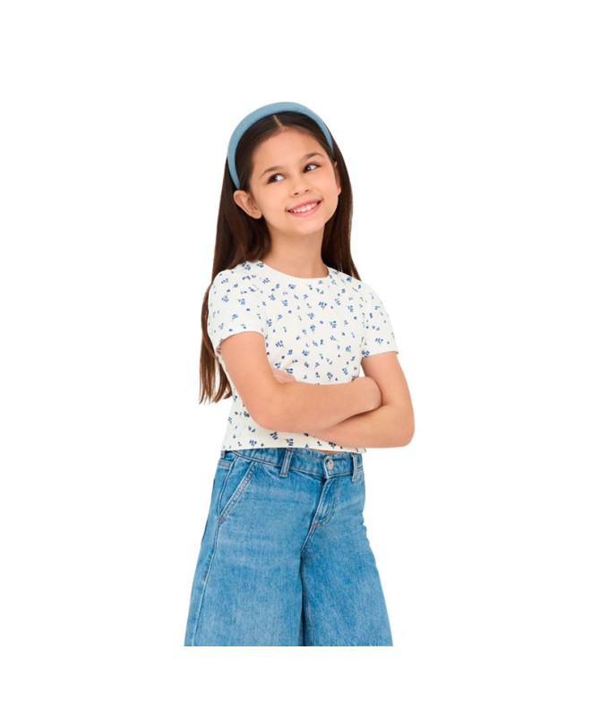 Camiseta Only Kogbella Life Short Aop S/S Noos Mazarine Blue Detail Infantil