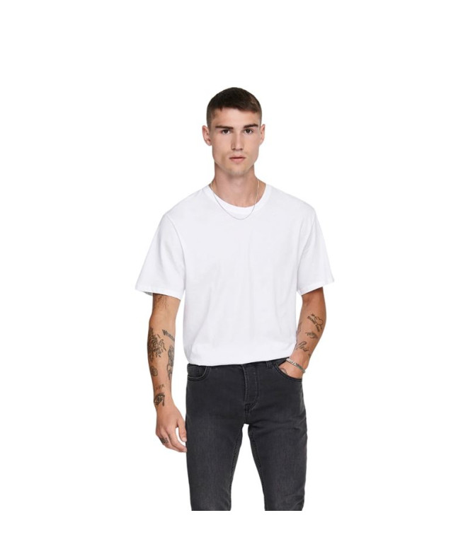 Camiseta Only & Sons Onsmatt Longy Ss Noos White Hombre