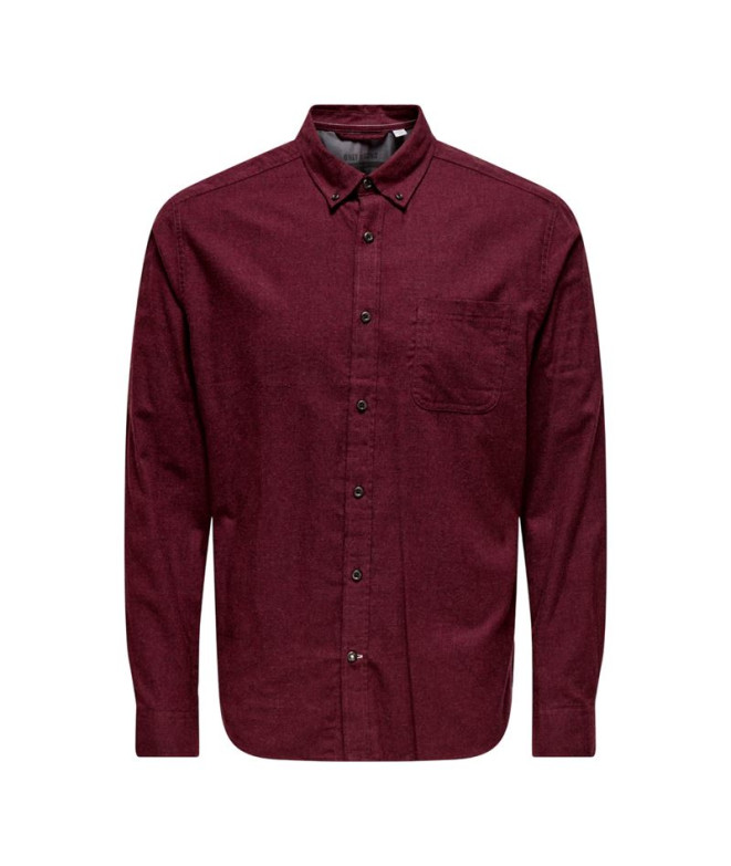 Camisa Only & Sons Onsroad Life Reg Melange Ls Noos Fudge Hombre