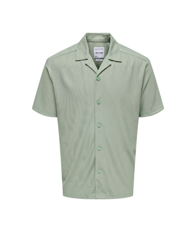 Camisa Only & Sons Onskari Life Rlx Resort Ss Plizze Iceberg Green Hombre
