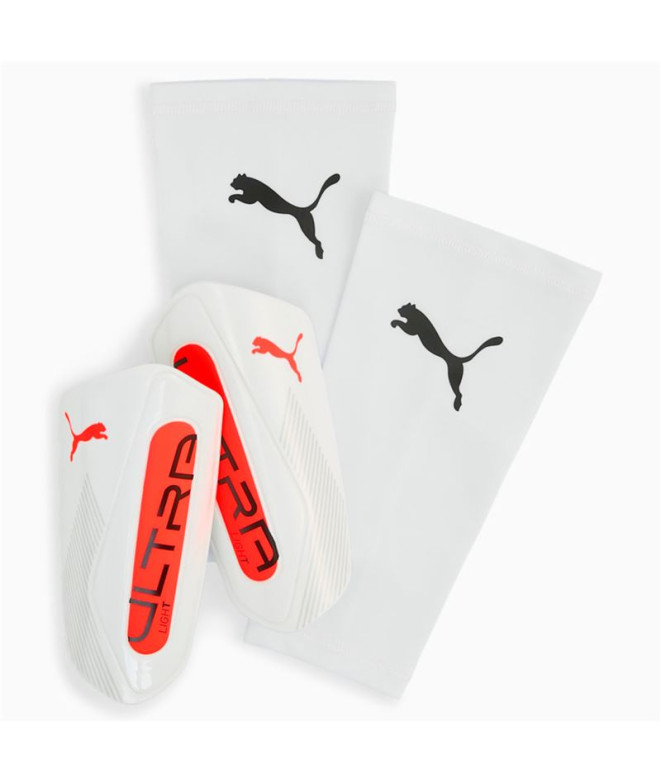 Espinilleras De Fútbol Puma Ultra Light Sleeve, White Glo, Hombre