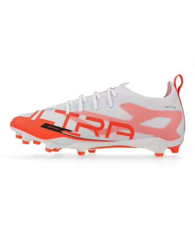 Zapatillas de Fútbol sala Puma Ultra 5 Pro Fg/Ag Niño Blanco/Negro/Rojo Brillante