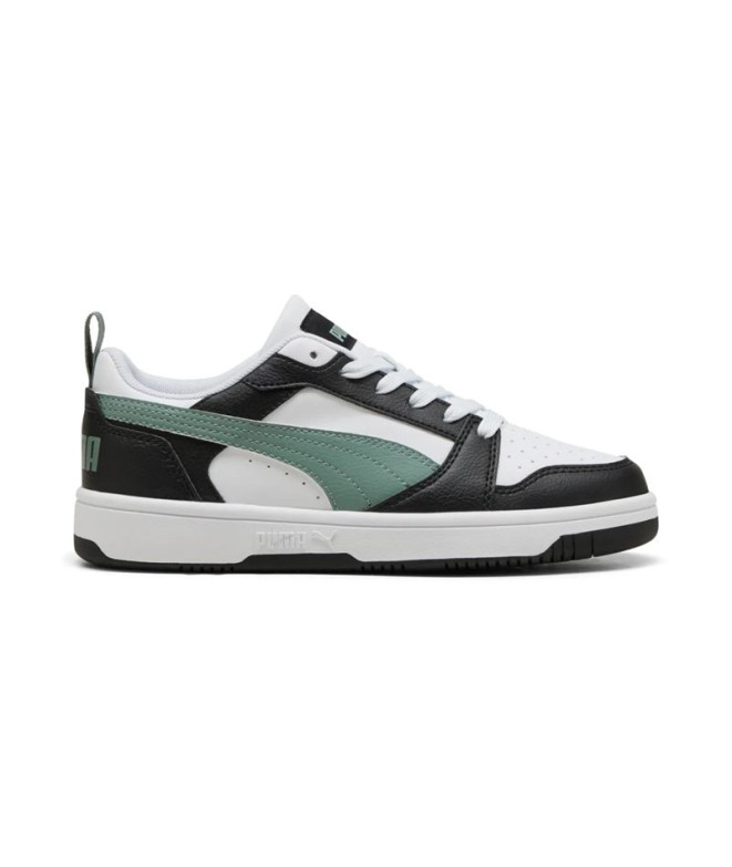 Zapatillas Puma Rebound V6 Lo Juvenil Negro/Verde pistacho/Blanco
