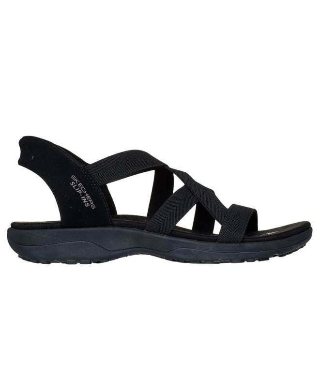 Sandalias Skechers Slip-Ins Reggae Slim - Stretch Mujer Negro